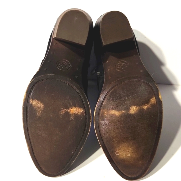 Lucky Brand Eleanor Black Suede Floral Embroidered Zip Up Bootie Size 8 EUC - Picture 8 of 11